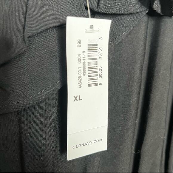 NWT OLD NAVY Maternity Ruffled Waist-Defined Tie-Belt Midi Dress Black Size XL - Picture 6 of 7